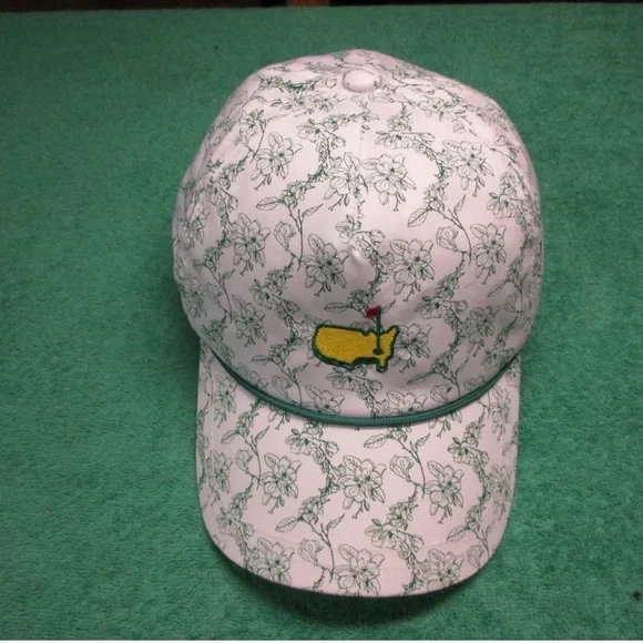 Rare Masters Ladies Golf Cap - White/Green Floral Pattern - One Size Fits All - Picture 3 of 6